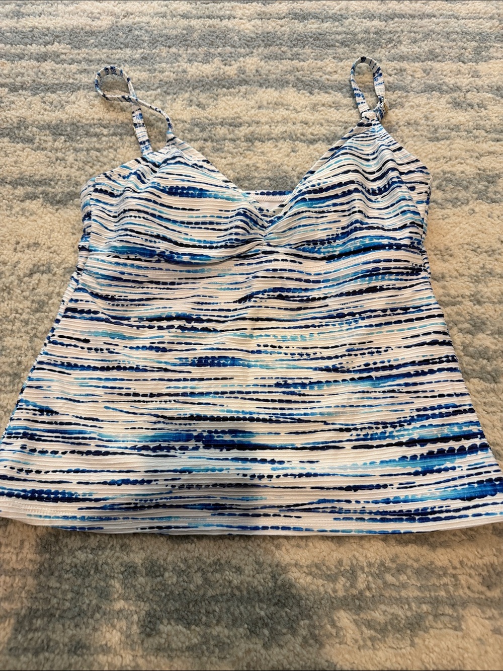 Women’s Blue Striped Spaghetti Strap Tank Top